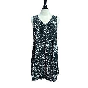 P.S. Love Women’s Black & White Tiered Sleeveless Dress  Size Medium